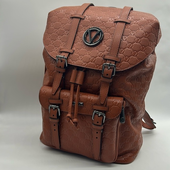 1713- Valentino By Mario Valentino Backpack Leather Made In Italy NWT - Picture 2 of 12